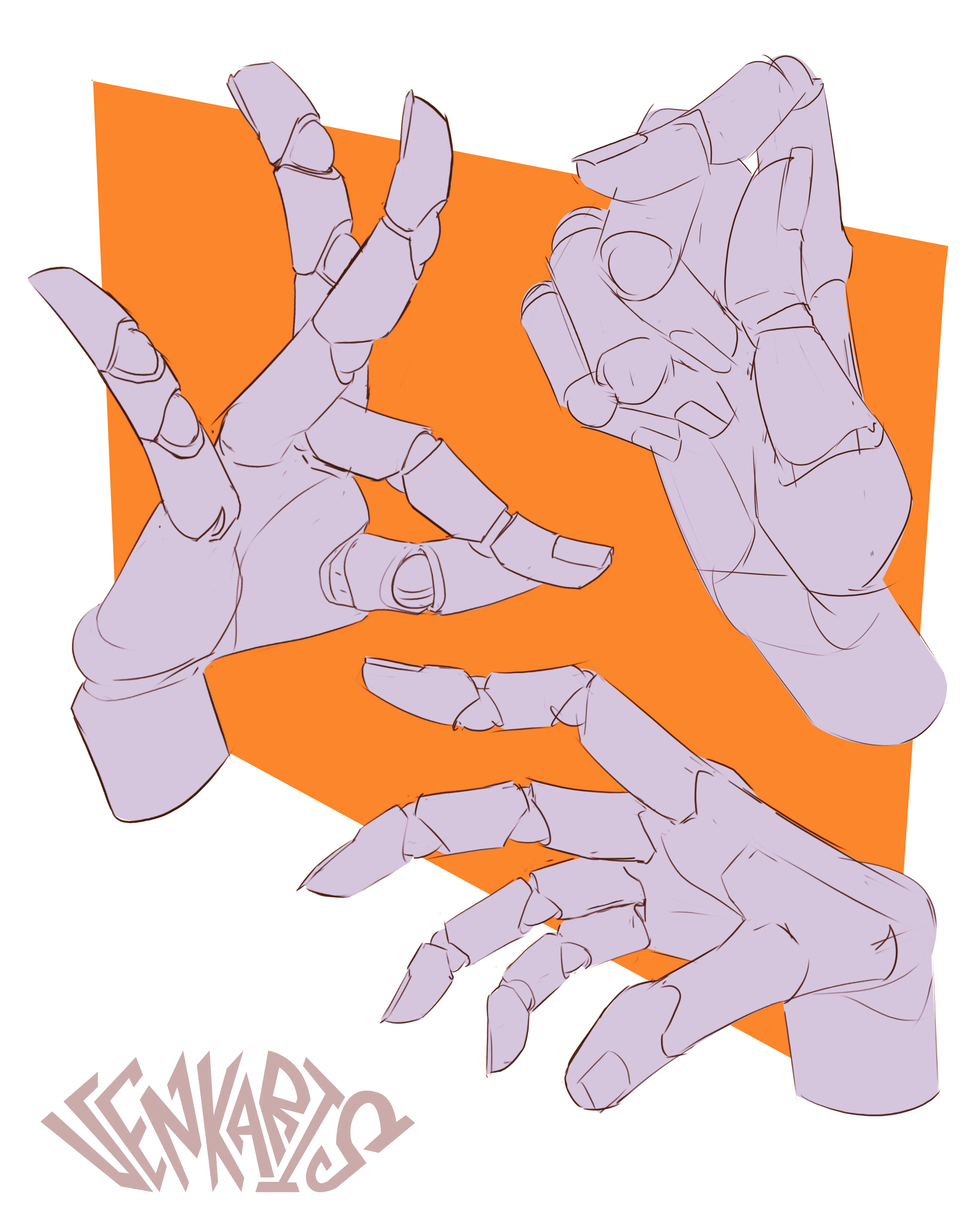 Digital art study focusing on hand anatomy and drawing techniques